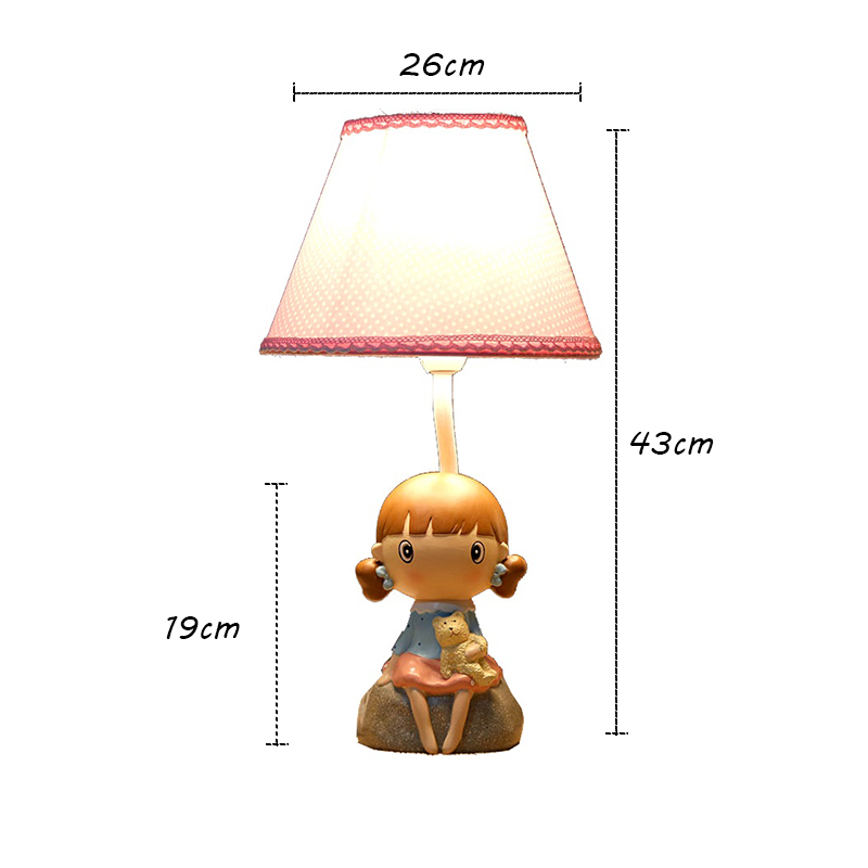 (Entrepôt UE) Moderne Simple Lampe de table fille coréenne Abat-jour en linge