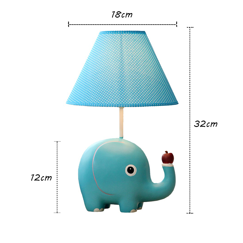 (Entrepôt UE) Moderne Simple Lampe de table Cartoon bébé éléphant Abat-jour en linge
