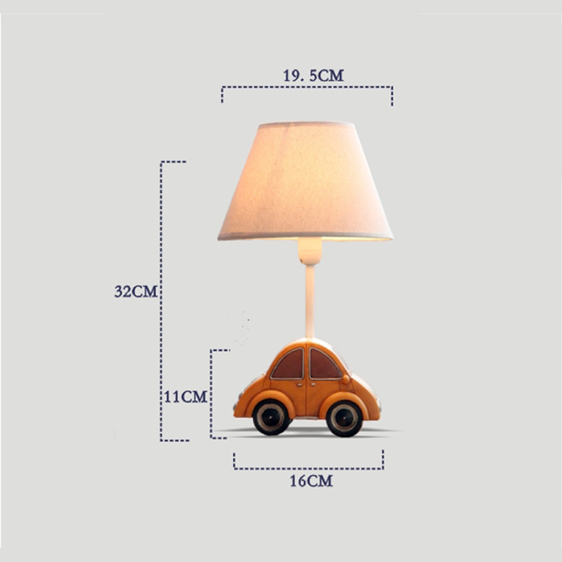 Moderne Simple Lampe de table petite voiture créative Abat-jour en linge（2 modèles）