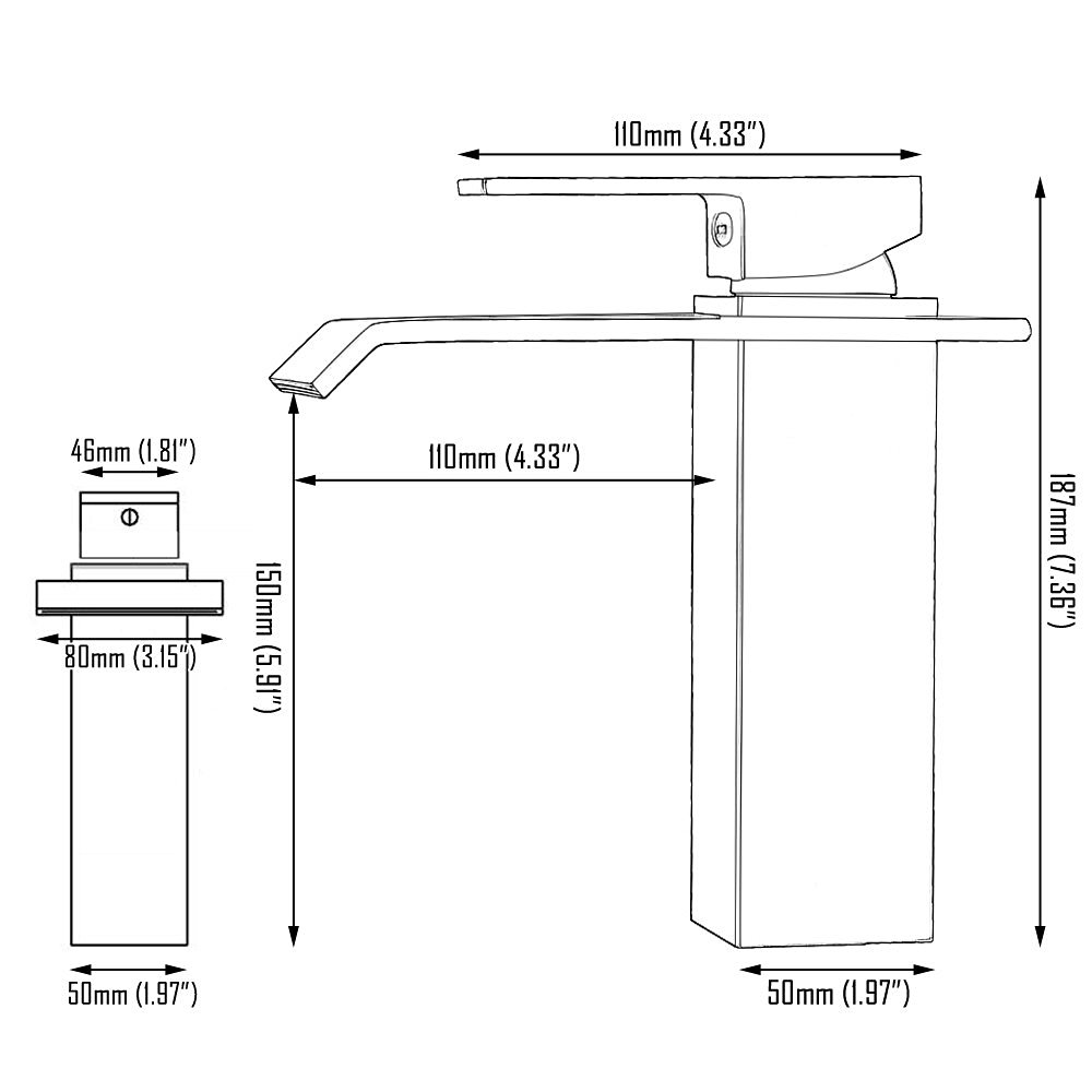 Moderne Simple produits pour salle de bain Poignée évier robinet à levier unique noir