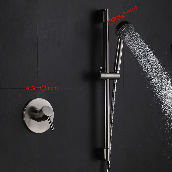 Moderne Nickel Deux Trous  Une Poignée Robinet de Douche Fixée au mur 